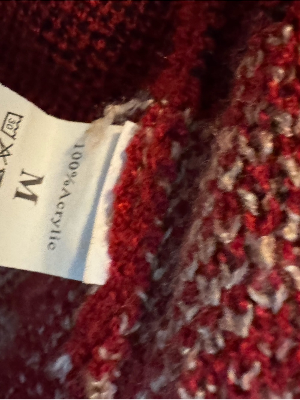 Open-Front Red Aztec Patterned Cardigan - Picture 4 of 4